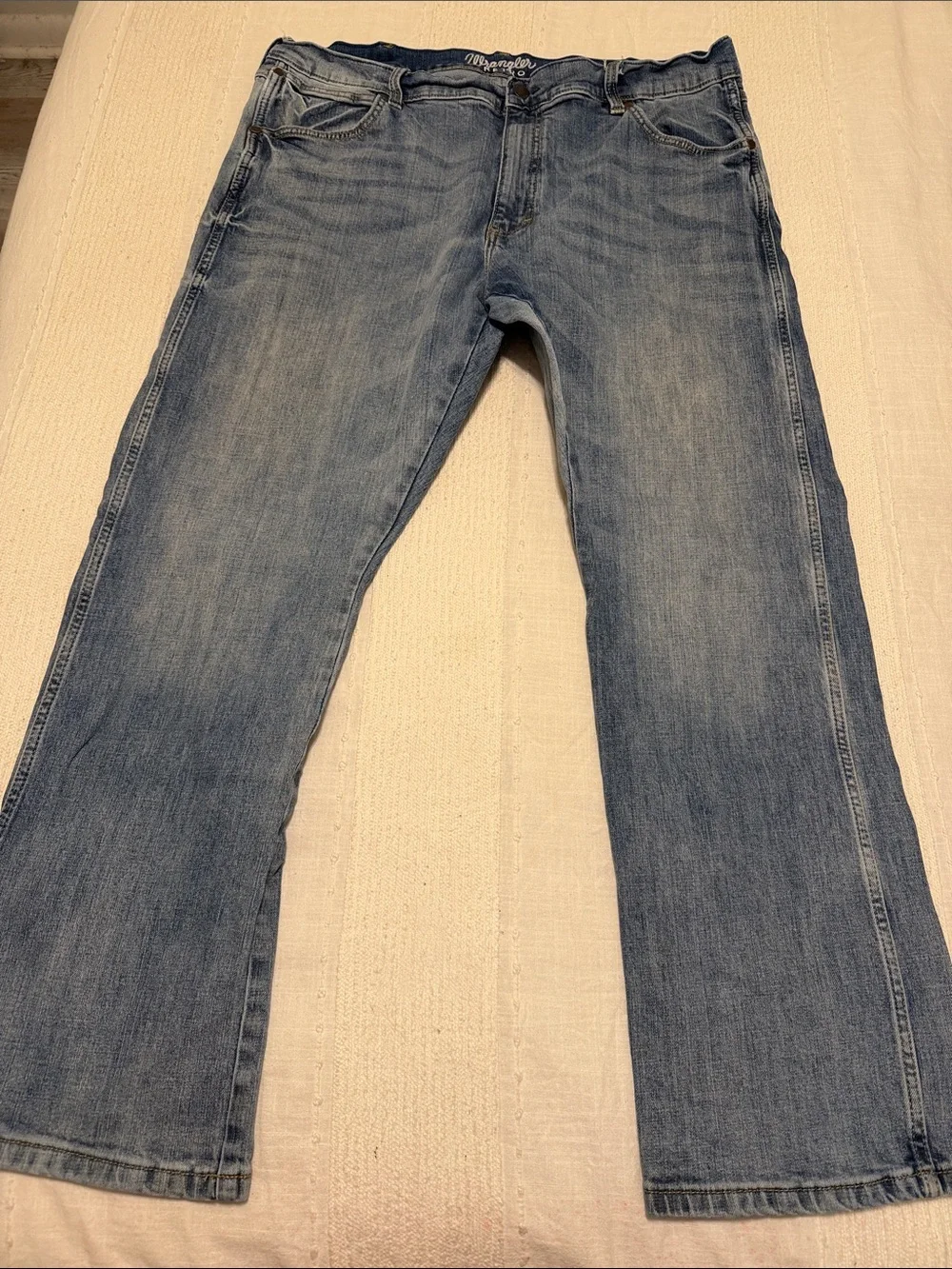 TWO PAIR Wrangler Light Blue Men’s Slim Bootcut Jeans 40x32